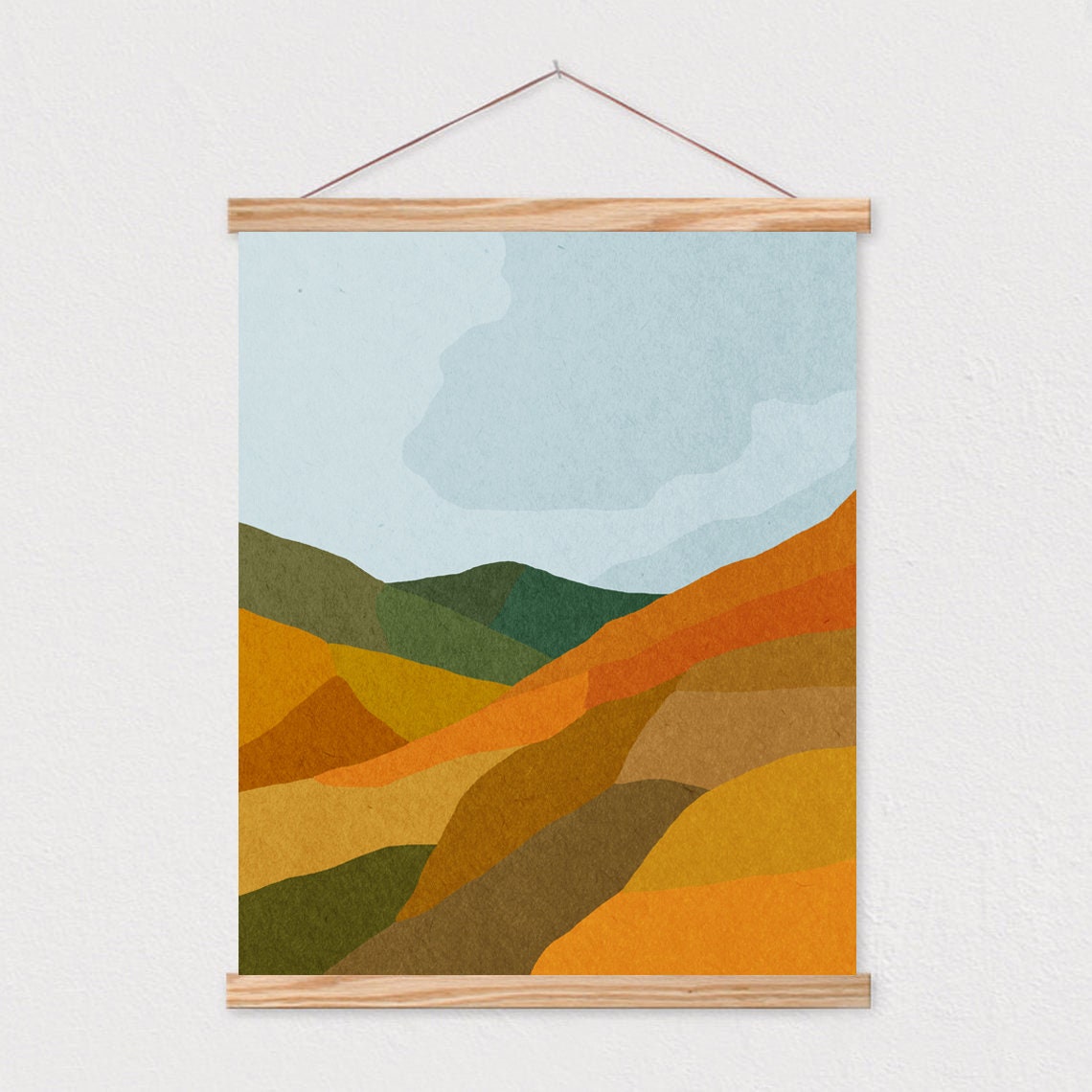 Abstract Geometric Mountain Landscape Modern Nature Artwork Poster - Image 2