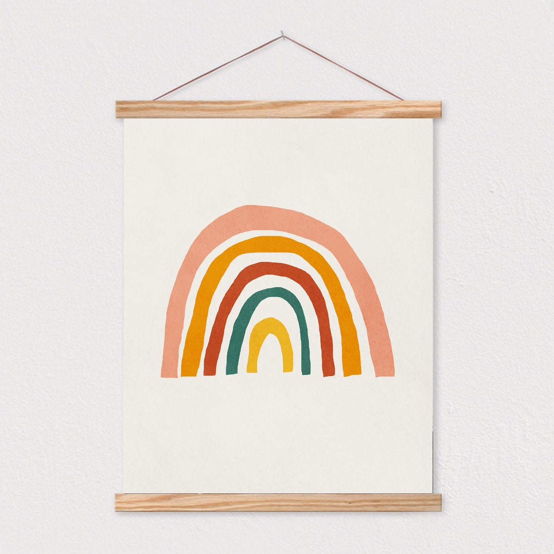Rainbow Mid Century Modern Kids Wall Art Childrens Wall Art Kids Room Decor Nursery Room Interior Decor 16x20 - Image 2