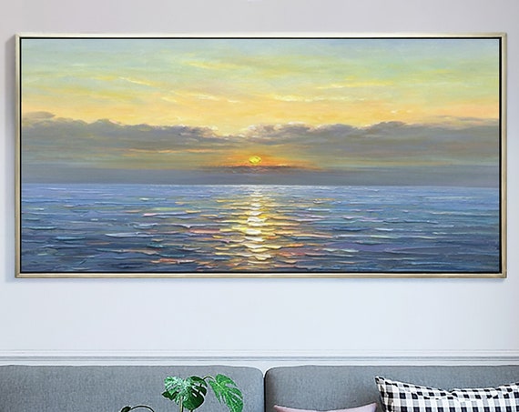Abstract Sunrise Ocean Landscape Art Print