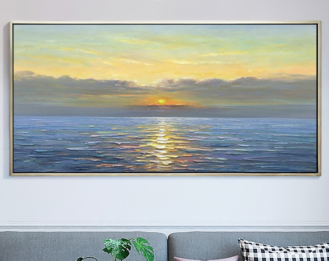 Abstract Sunrise Ocean Landscape Art Print