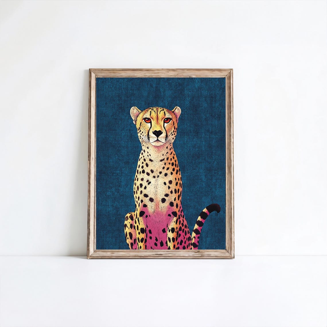 Blue Cheetah Print E838 Wall Art Leopard Preppy Glam Dorm Teen Modern Trendy Instant