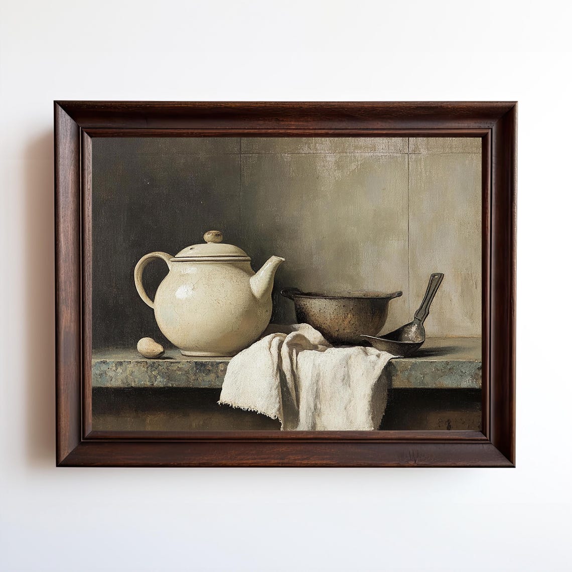 Farmhouse Still Life Rustic Print Pottery Warm Tone Wall Art Country E974