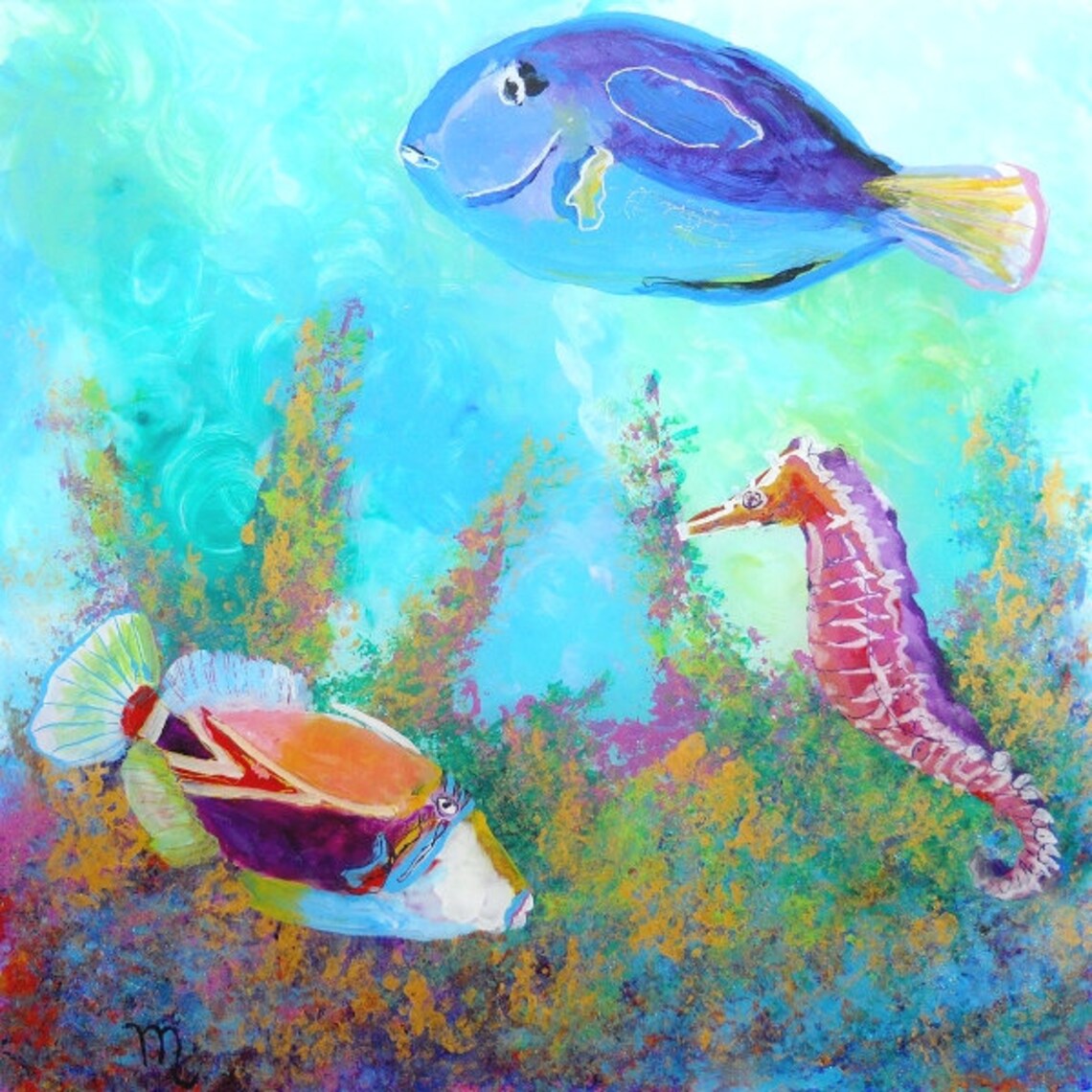 Hawaiian Tropical Fish Art Print, Under the Sea