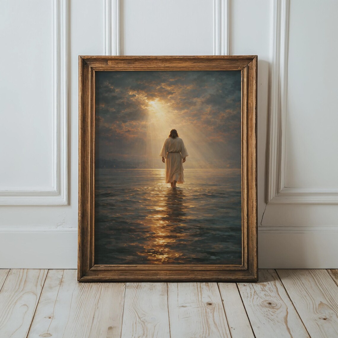 Jesus Walks On Water Religious Wall Art Print