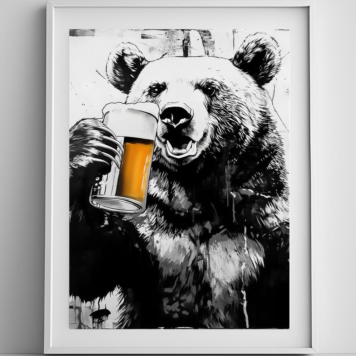 Grizzly Print, Funny Man Cave Decor