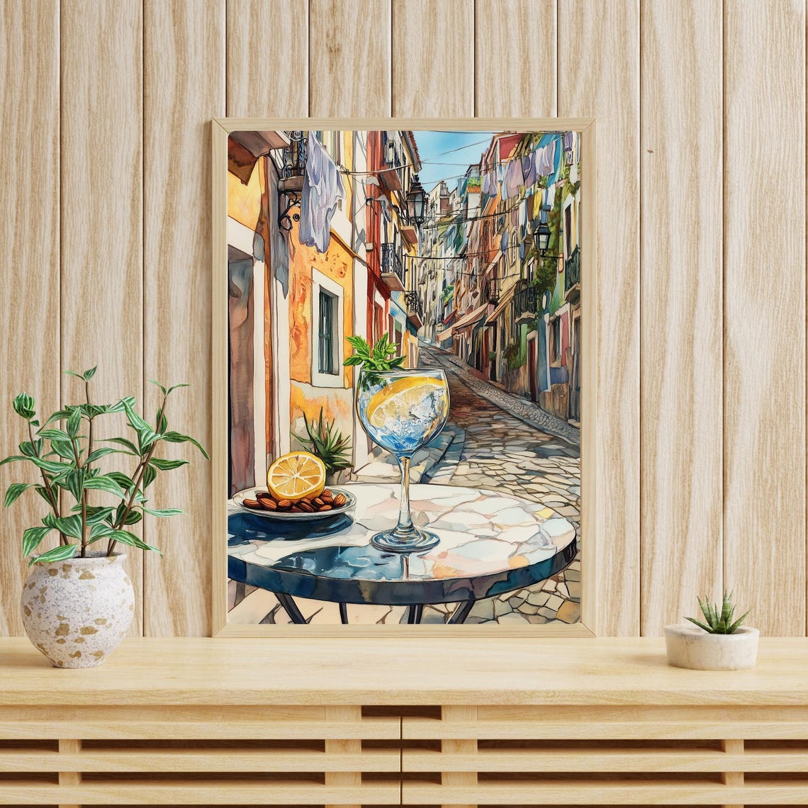 Citrus Spritz Cocktail on a Sunlit Lisbon Street Corner Poster - Image 4