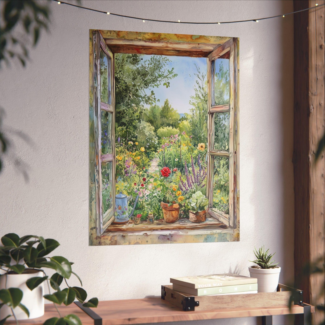 Garden Through Window, Cottage Garden View Art Print - Image 6