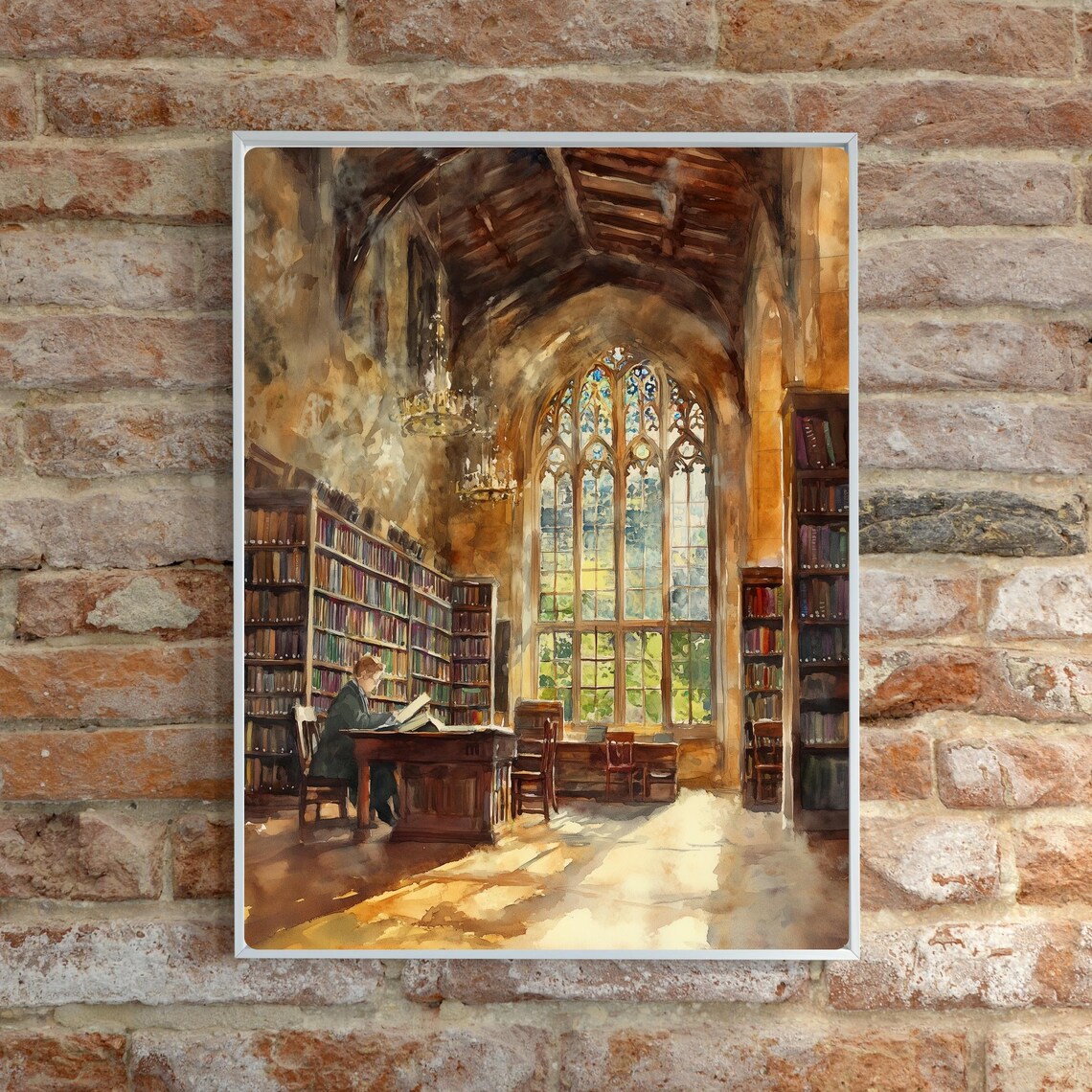 Oxford Library Grand Reading Room Art Print, University Study - Image 6