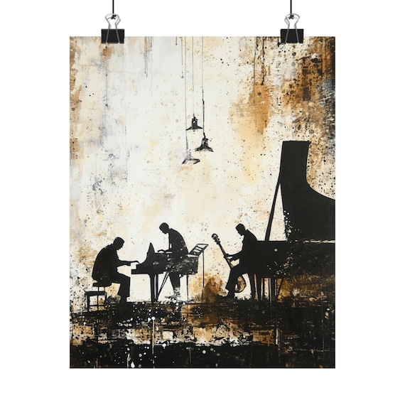 Jazz Band Silhouette Art Print, Minimalist New Orleans