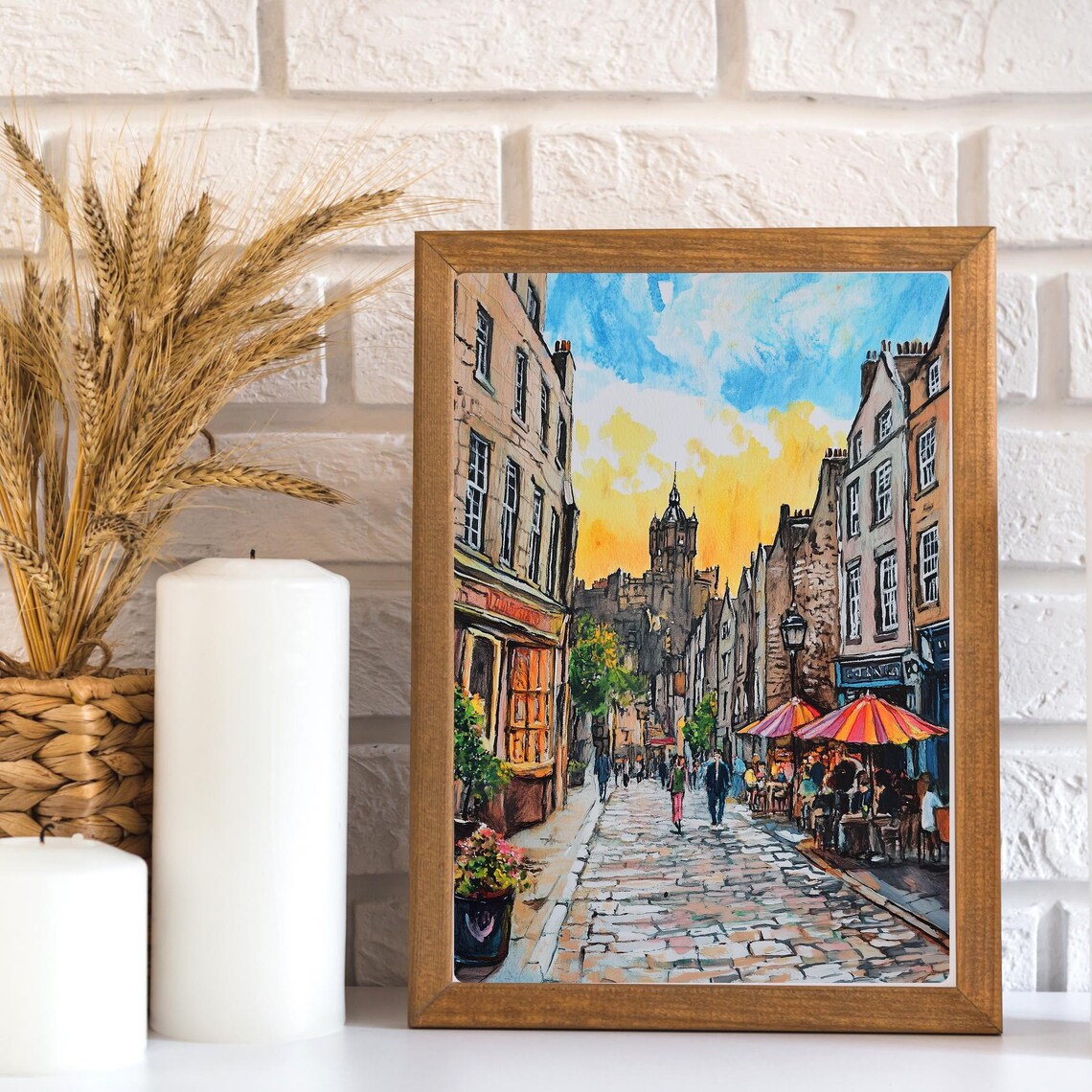 Royal Mile Edinburgh Watercolor Travel Poster - Image 2
