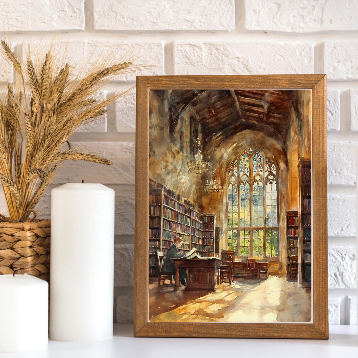 Oxford Library Grand Reading Room Art Print, University Study - Image 3