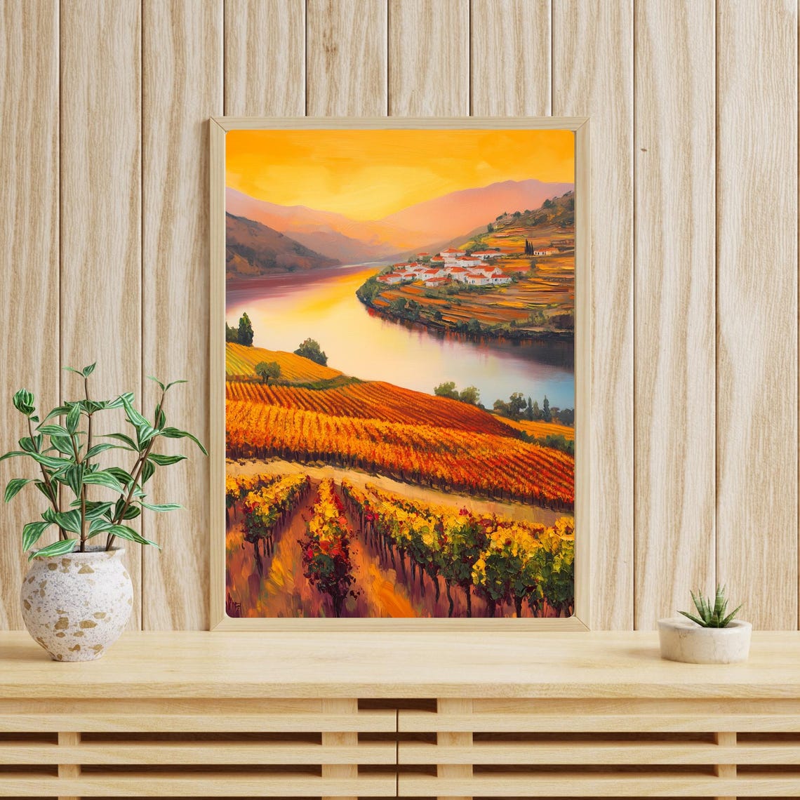 Douro Valley Portugal Sunset Terraced Vineyards River Valley Poster - Image 3