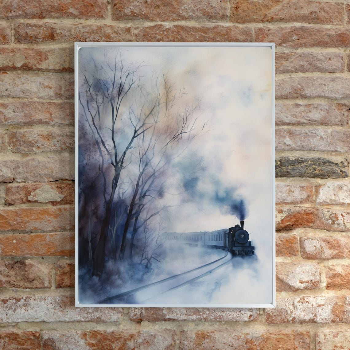 Ghost Train Art Print Misty Forest Painting Atmospheric Railroad Decor Ethereal Train Landscape Moody Wall Art Train Enthusiast - Image 6