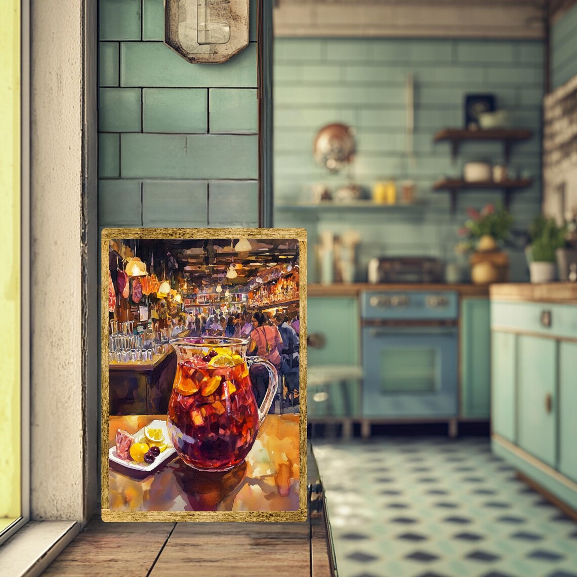 Barcelona Tapas Bar, Spanish Sangria Travel Poster - Image 2