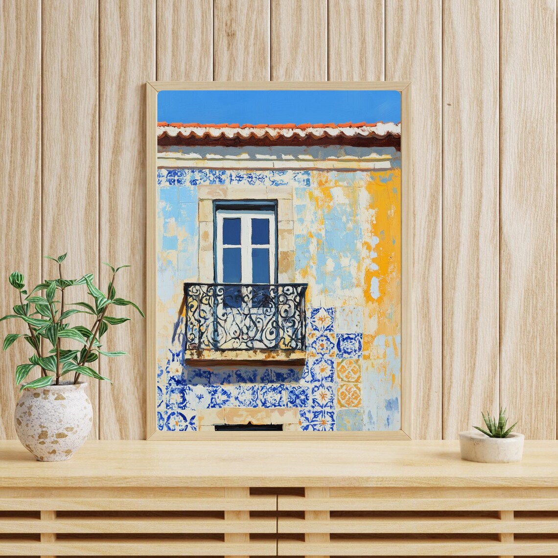 Lisbon Azulejo Tile Balcony Facade Sunny Portugal Travel Poster - Image 4