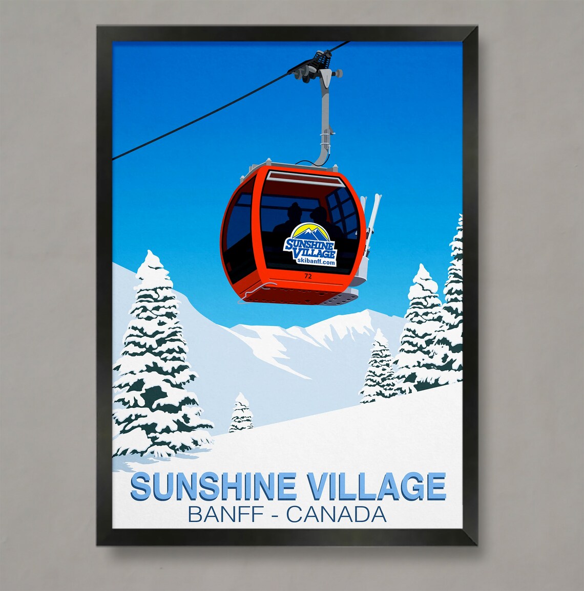 Sunshine Village Ski Resort Travel Poster