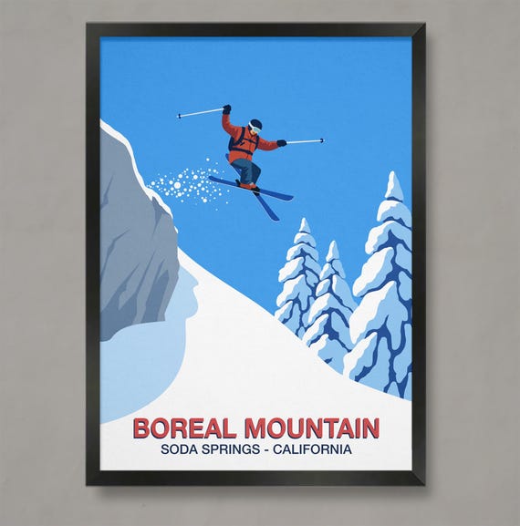 Boreal Mountain Ski Resort Poster Ski Resort Poster Ski Print Ski Gifts Ski Poster Boreal Mountain Ski Resort Boreal Mountain