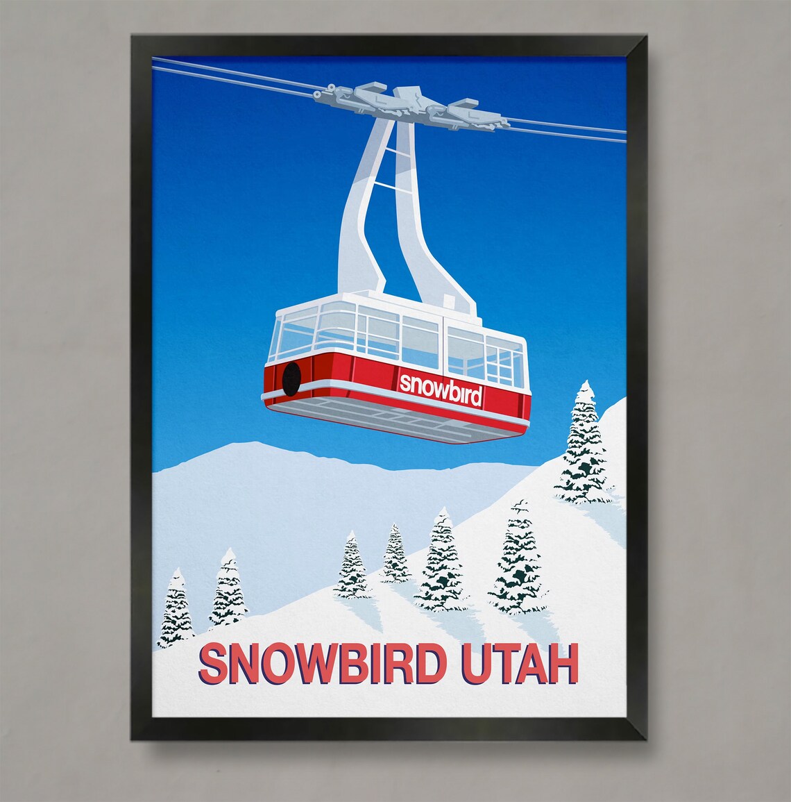 Snowbird Ski Resort Poster, Winter Sports Art Print