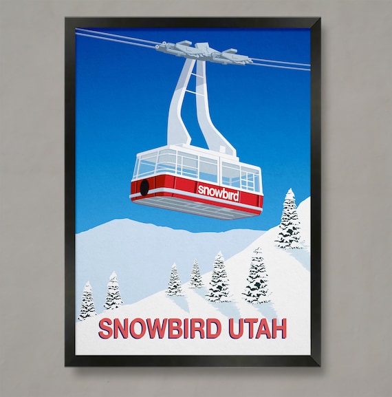 Snowbird Ski Resort Poster, Winter Sports Art Print