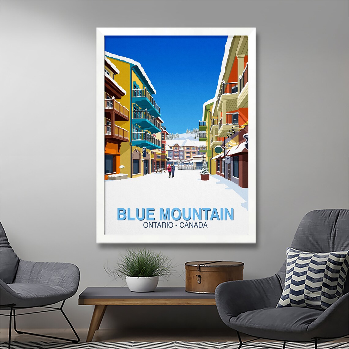 Blue Mountain Ski Poster, Vintage Ski Resort Print - Image 2