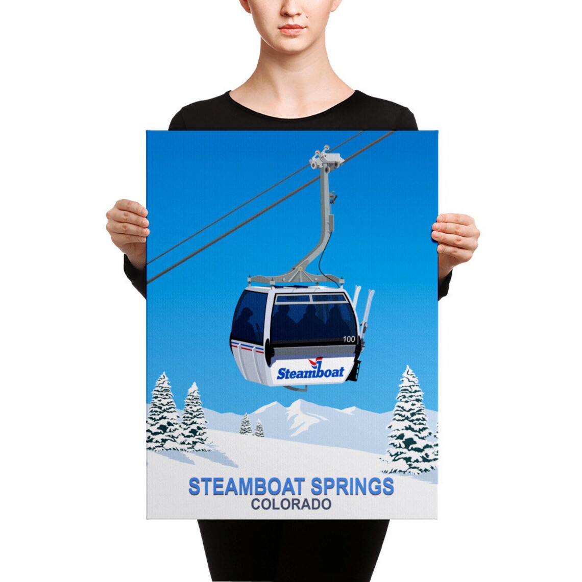 Steamboat Springs Travel Poster, Mountain Town Art - Image 3