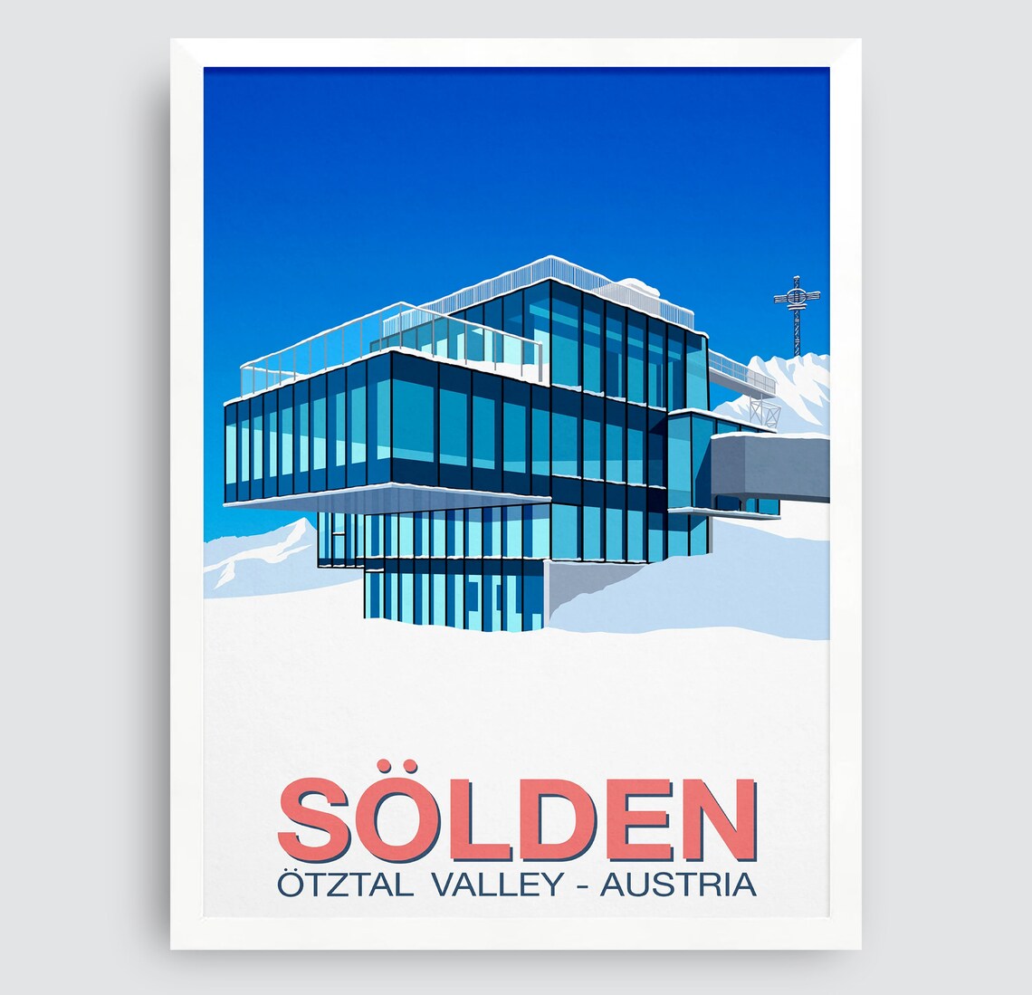 Solden Ski Resort Travel Poster, Ski Print - Image 3