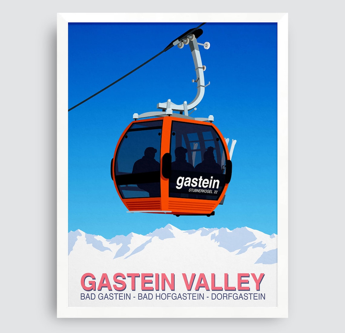Gastein Valley Ski Poster, Alpine Travel Art Print - Image 3