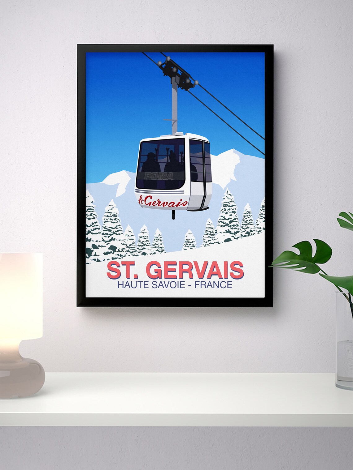 St Gervais Ski Poster, Alpine Resort Travel Poster - Image 4