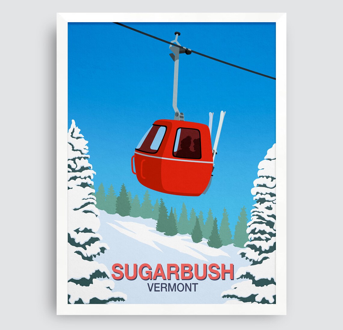 Sugarbush Ski Resort Travel Poster, Ski Resort Decor - Image 3