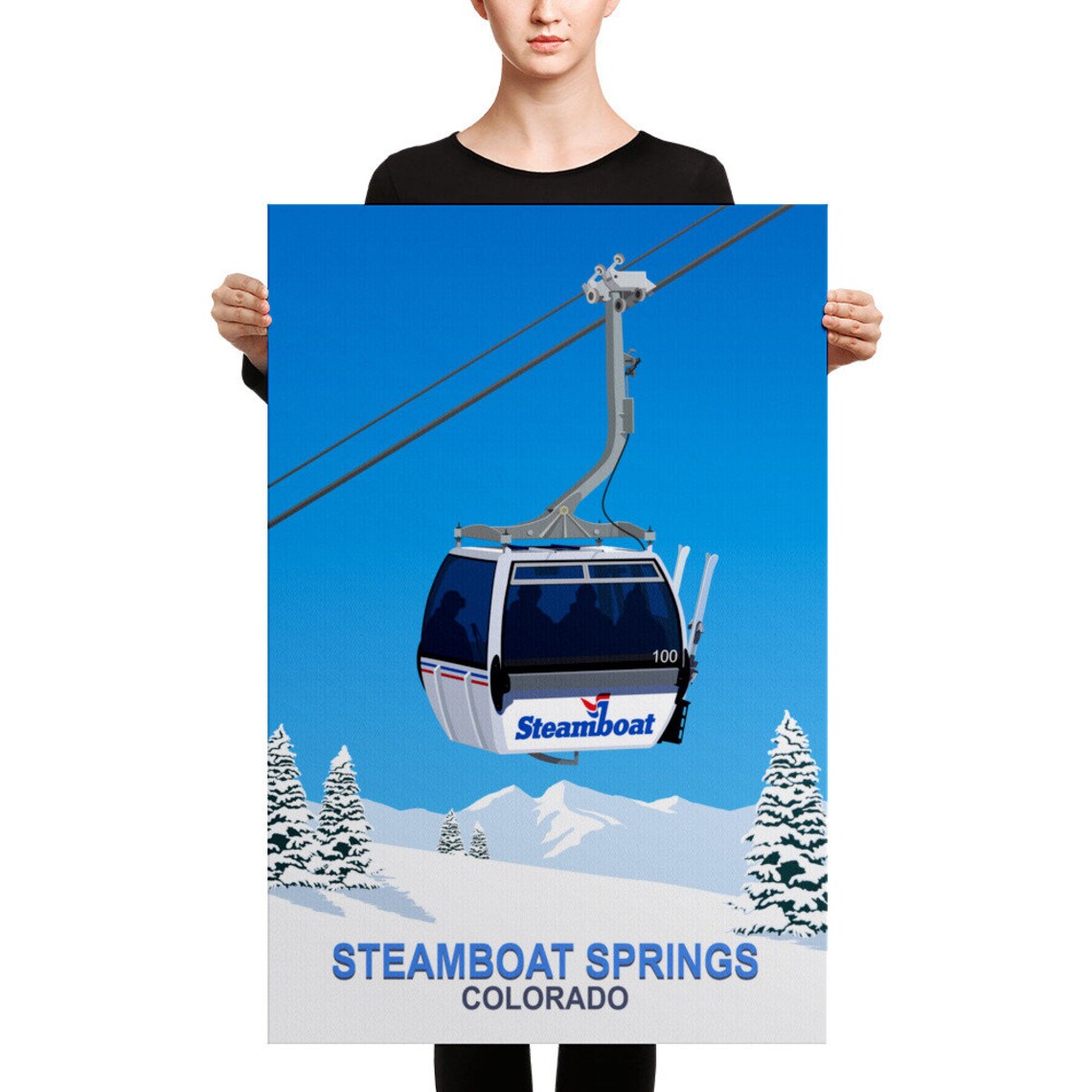 Steamboat Springs Travel Poster, Mountain Town Art - Image 2