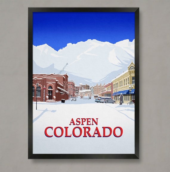 Aspen Colorado Ski Poster Ski Resort Poster Ski Print Snowboard Poster Ski Gifts Ski Poster