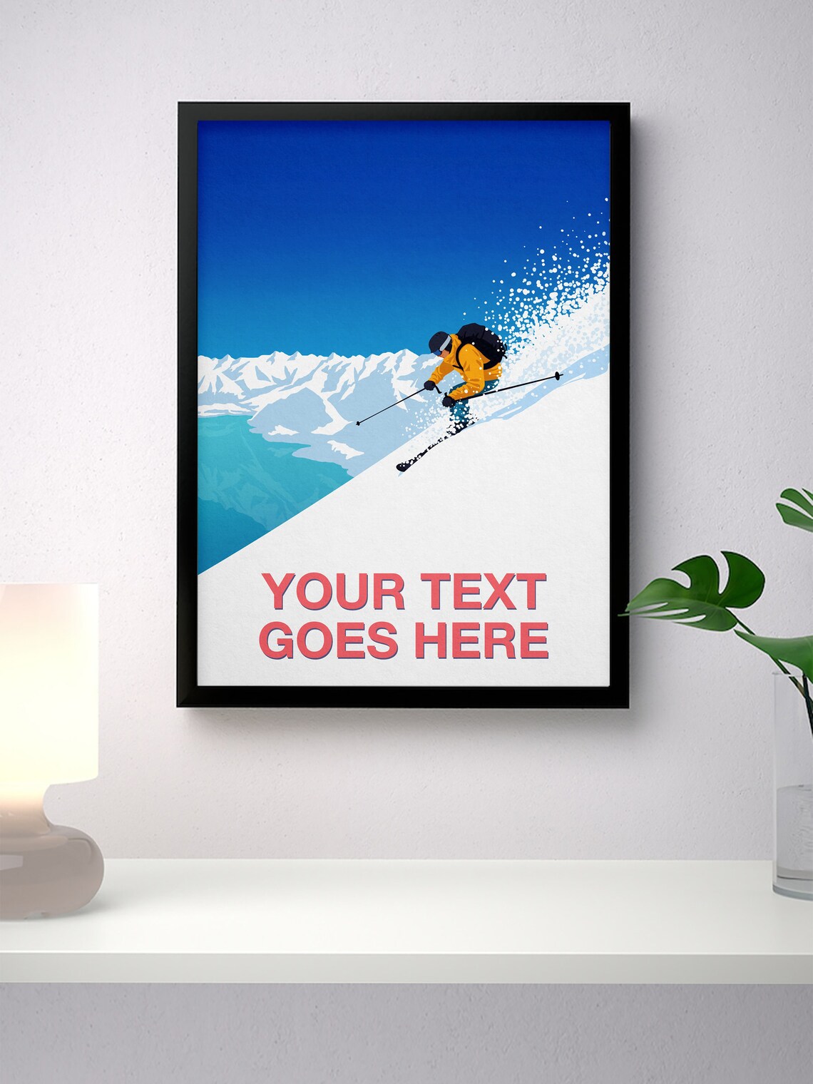 Personalised Ski Art Poster, Custom Ski Gift - Image 2