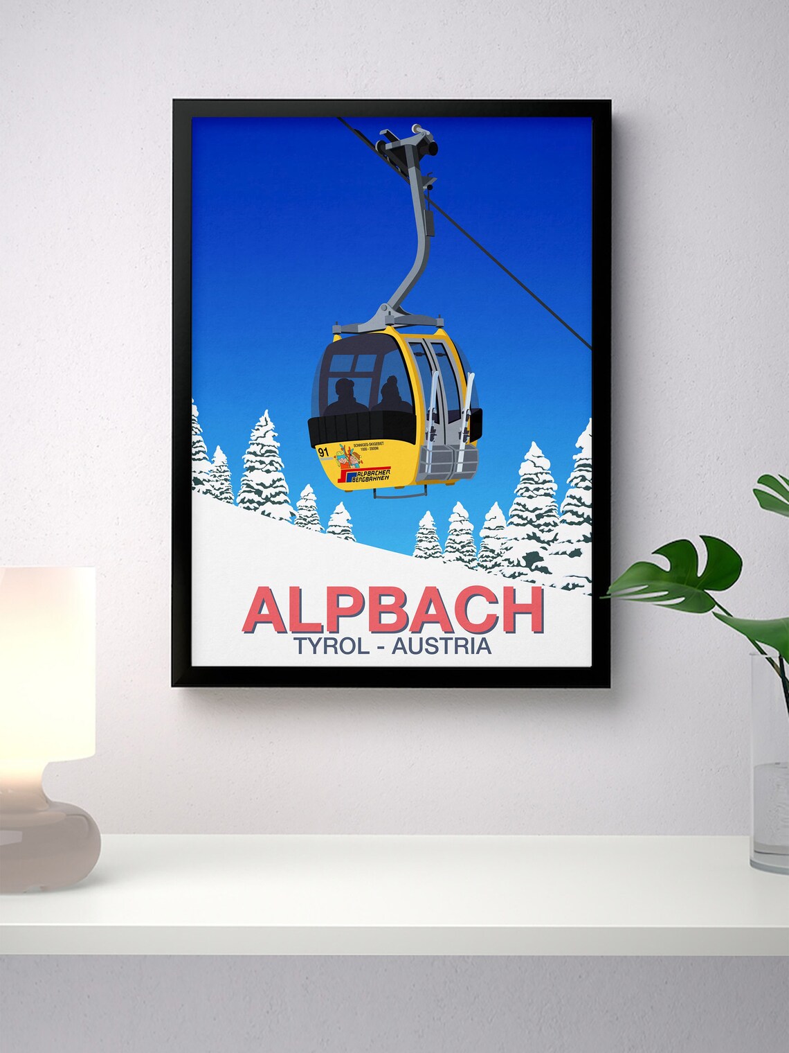 Alpbach Ski Resort Travel Poster - Image 4