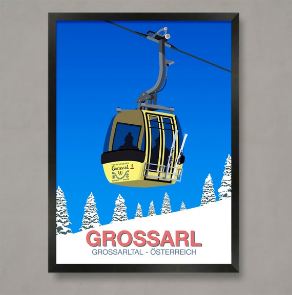Grossarl Ski Resort Poster Ski Resort Poster Ski Print Snowboard Poster Ski Gifts Ski Poster