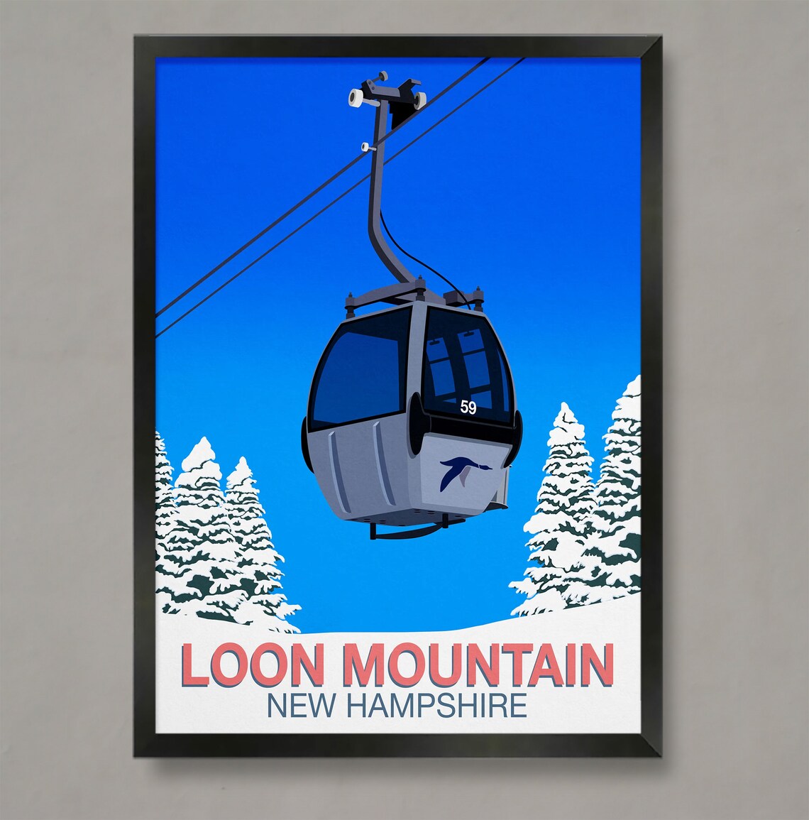 Loon Mountain Ski Resort Travel Poster Print