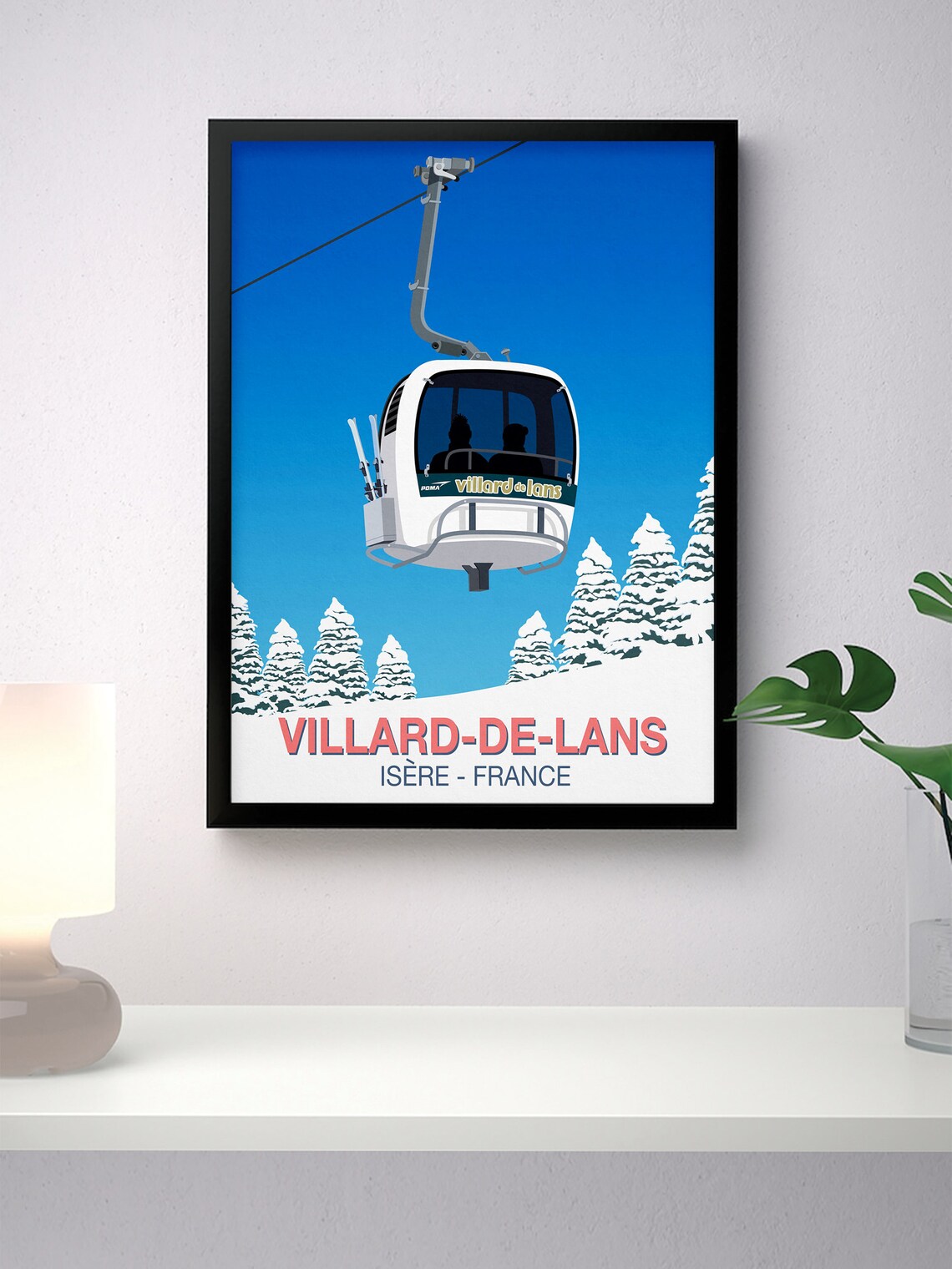 Villard De Lans Isere France White Gondola Snowy Pines Winter Ski Poster - Image 4