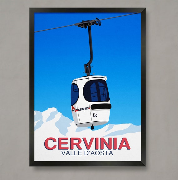Cervinia Ski Resort Poster Ski Resort Poster Ski Print Snowboard Poster Ski Gifts Ski Poster