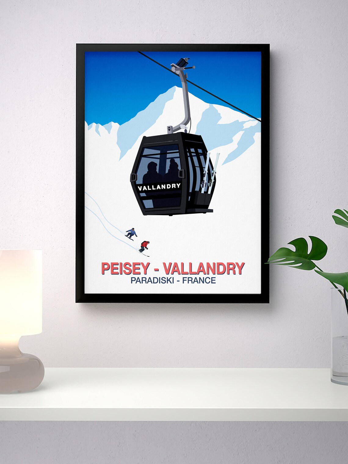Peisey Vallandry Paradiski France Gondola Alpine Ski Travel Poster - Image 3