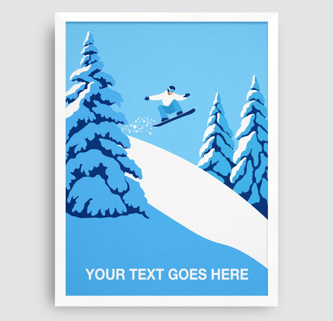 Personalised Snowboarder Jump Custom Text Snowboard Gift Poster - Image 4