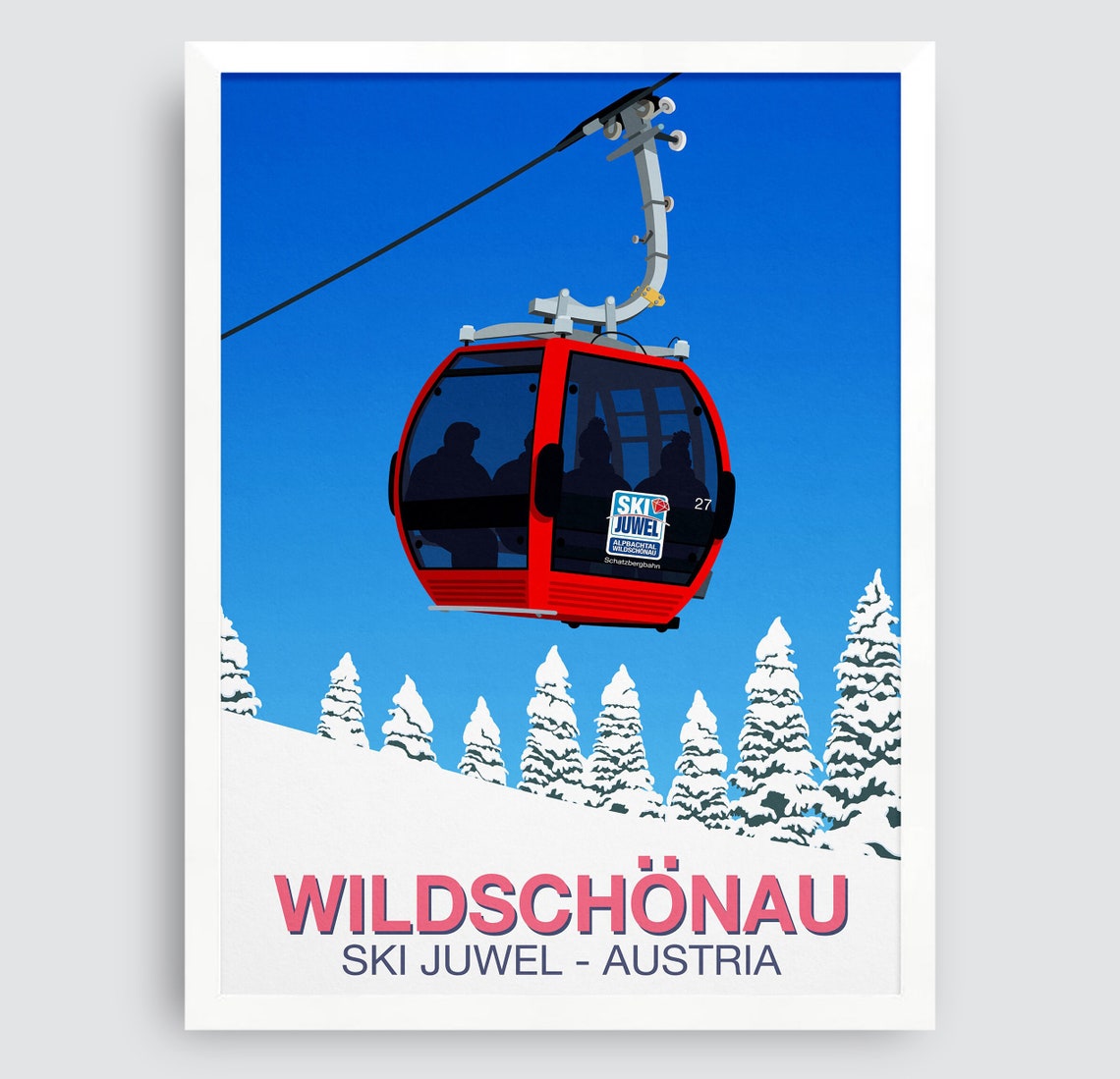 Wildschonau Ski Juwel Austria Schatzbergbahn Gondola Ski Poster - Image 3