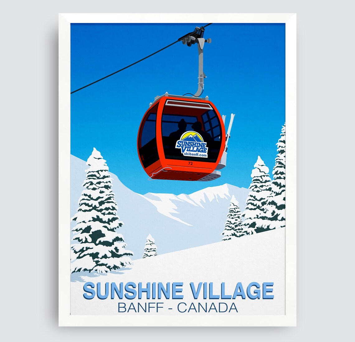 Sunshine Village Ski Resort Travel Poster - Image 3