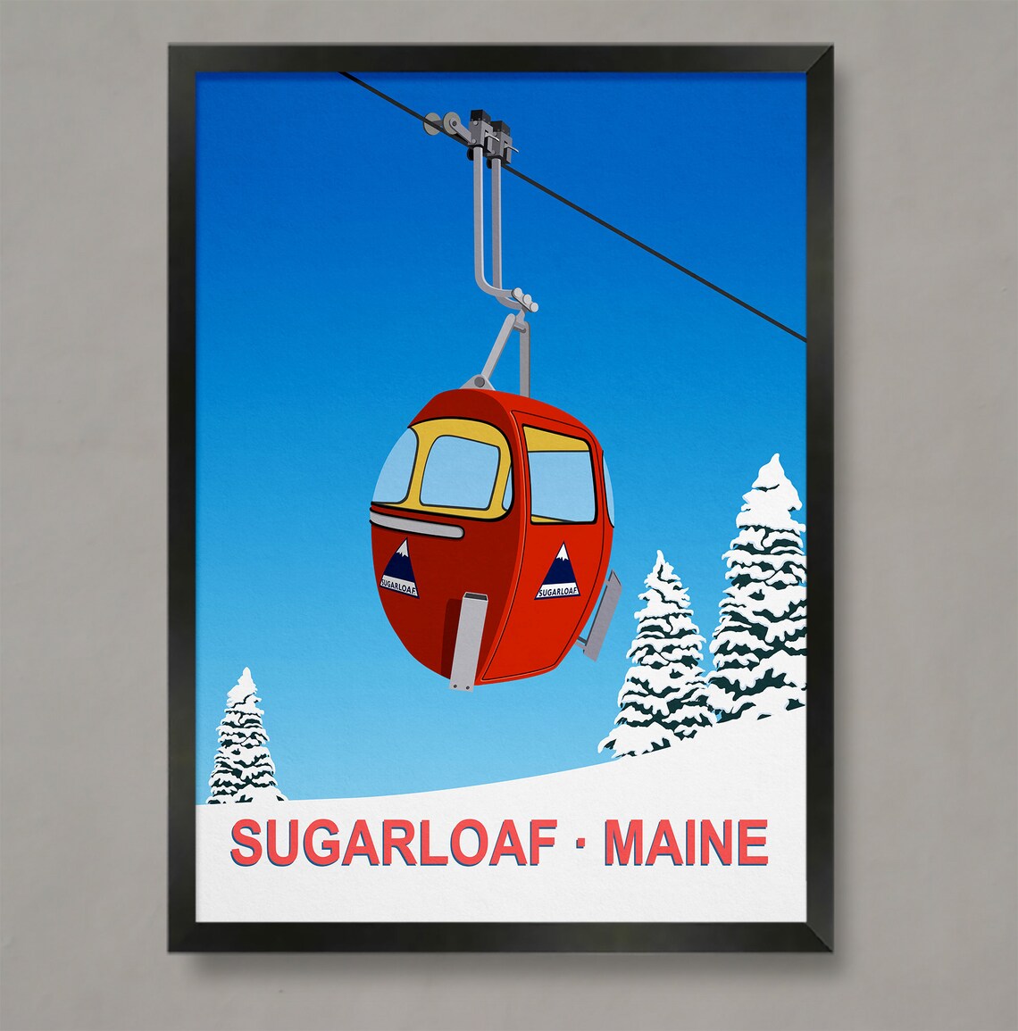 Sugarloaf Ski Resort Travel Poster, Ski Gifts