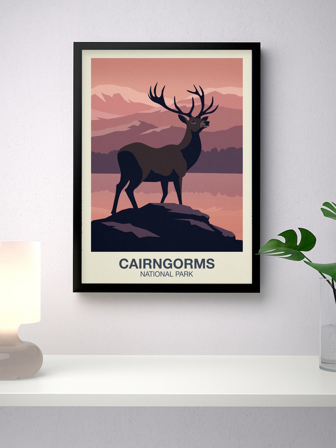 Cairngorms National Park Red Deer Stag Sunset Wildlife Wall Art - Image 3