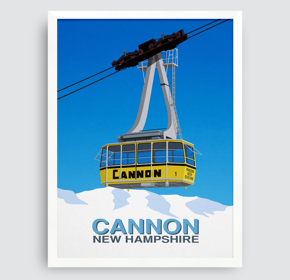 Cannon Ski Resort New Hampshire Travel Poster - Image 3