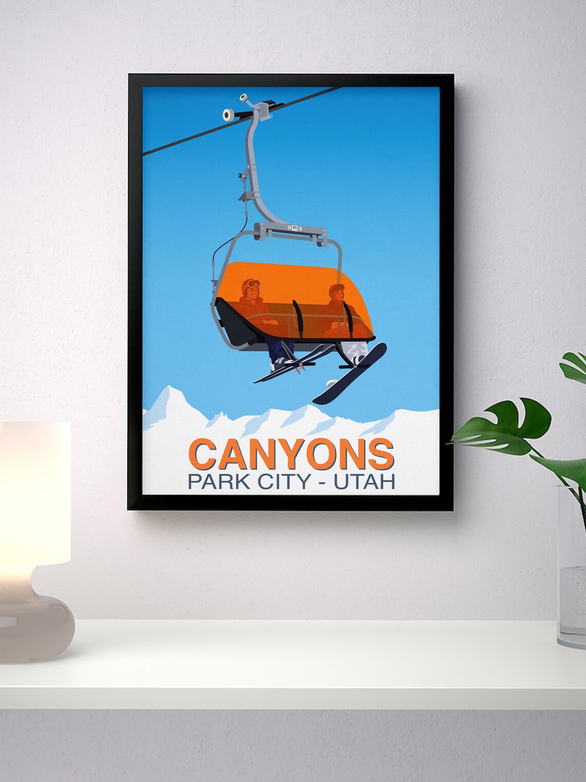 Canyons Park City Utah Bubble Chairlift Ski Resort Vintage Poster - Image 4