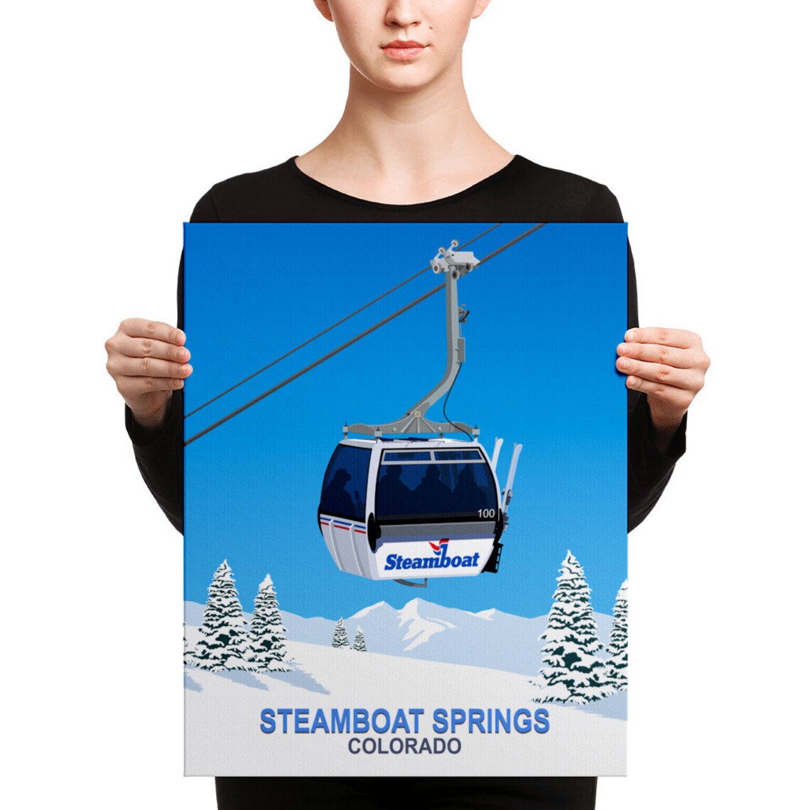 Steamboat Springs Travel Poster, Mountain Town Art - Image 4