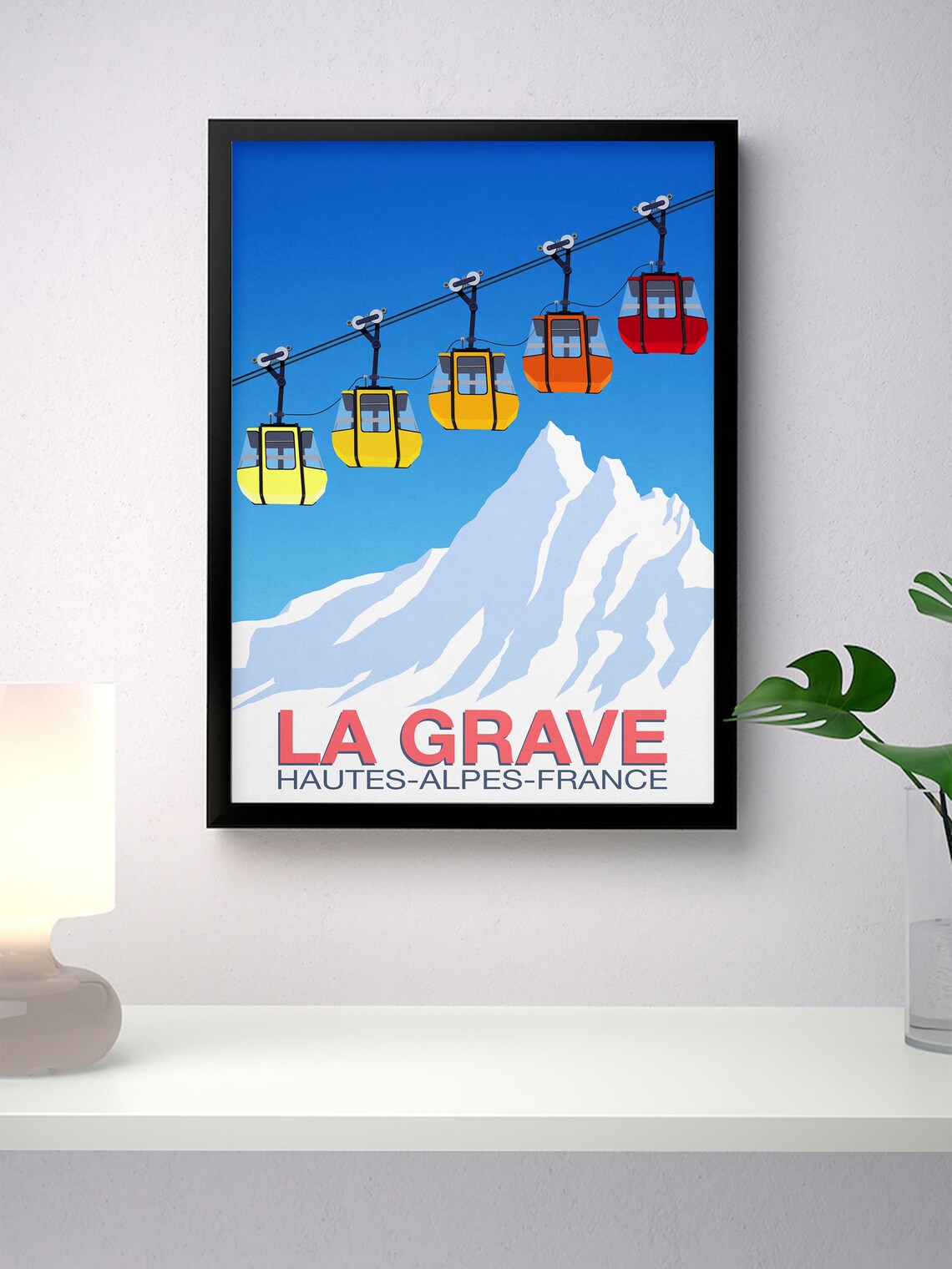 La Grave Ski Resort Travel Poster, Ski Resort Print - Image 4