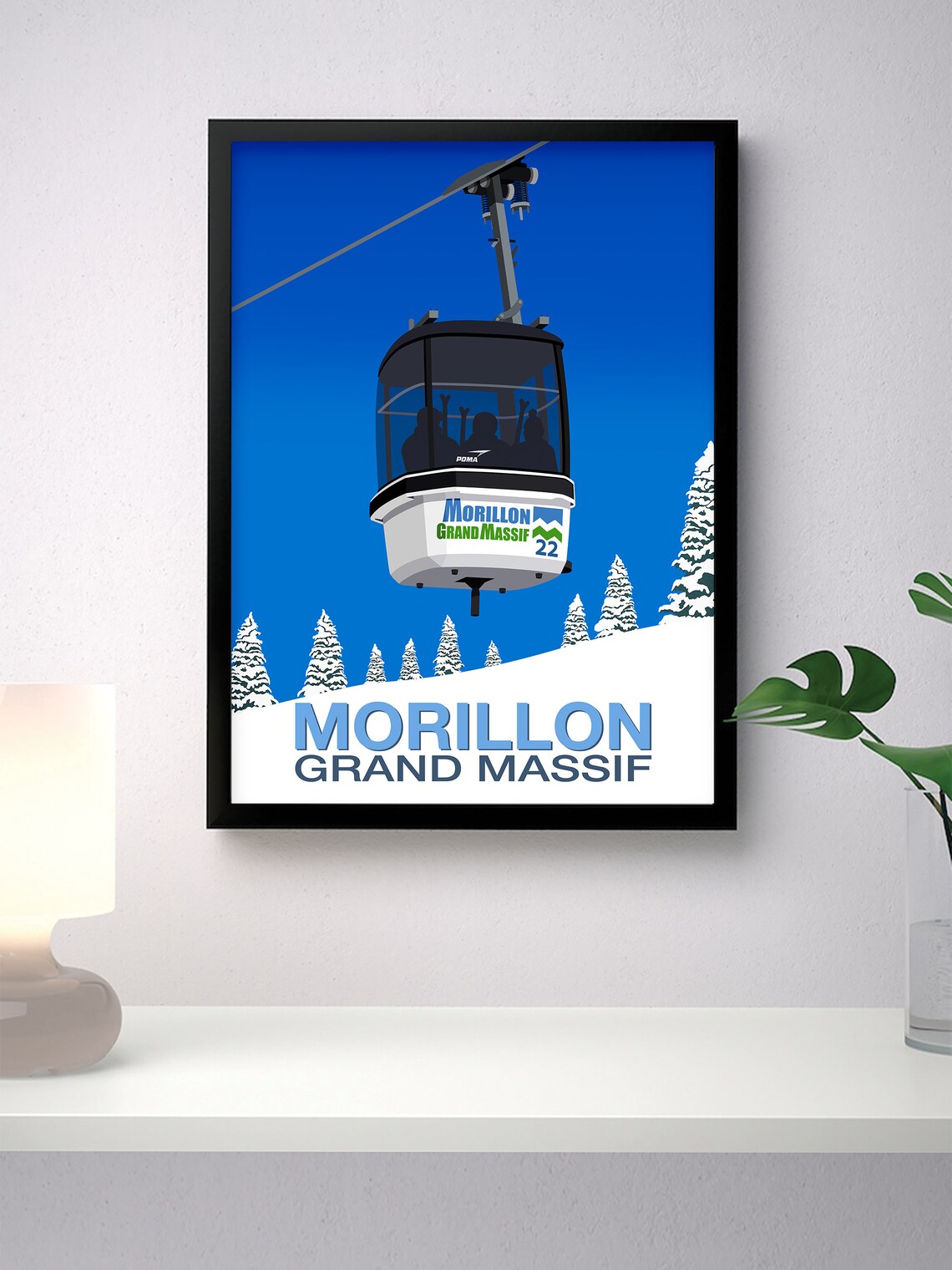 Morillon Ski Resort Travel Poster, Ski Gift - Image 4