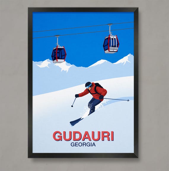 Gudauri Ski Poster Ski Resort Poster Ski Print Ski Poster Gudauri Ski Resort Print Gudauri Ski Print Gudauri Ski Resort Gudauri