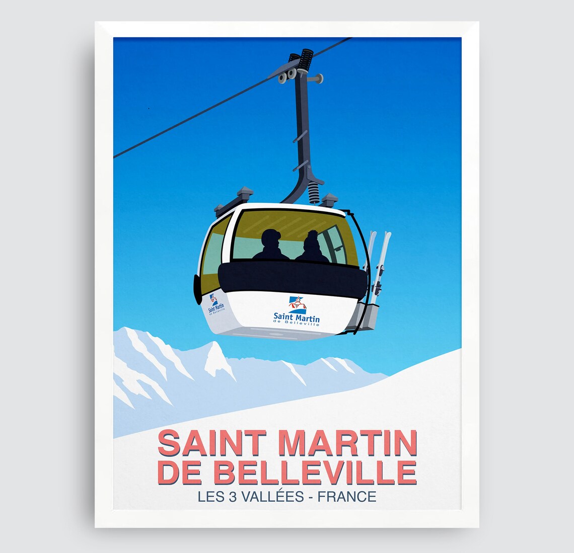 Saint Martin De Belleville Ski Resort Travel Poster - Image 3